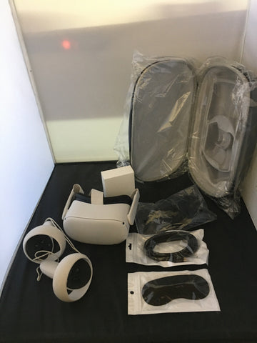 Oculus Quest 2 All-In-One VR Headset 256GB, Touch Controllers Bundle with Mytrix Carrying Case, Link Cable(3M), Black Grip & Lens Cover -Used Like New