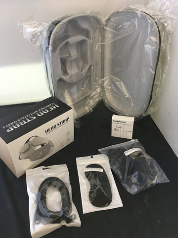 Mytrix 6-in-1 VR Headset Accessories Bundle for Oculus Quest 2 - Carrying Case, Head Strap, Earphone, Link Cable, Grip & Lens Cover -Used Like New
