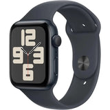 Apple Watch SE 2023 GPS 44mm Midnight with Black Sport Band, M/L - Refurbished
