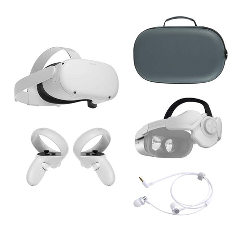 Oculus Quest 2 All-In-One VR Headset 256GB, 1832x1920 up to 90 Hz Refresh Rate LCD, Bundle with Mytrix Head Strap Carrying Case Earphone-Used Like New
