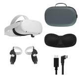 Oculus Quest 2 All-In-One VR Headset 256GB, Touch Controllers Bundle with Mytrix Carrying Case, Link Cable(3M), Black Grip & Lens Cover -Used Like New